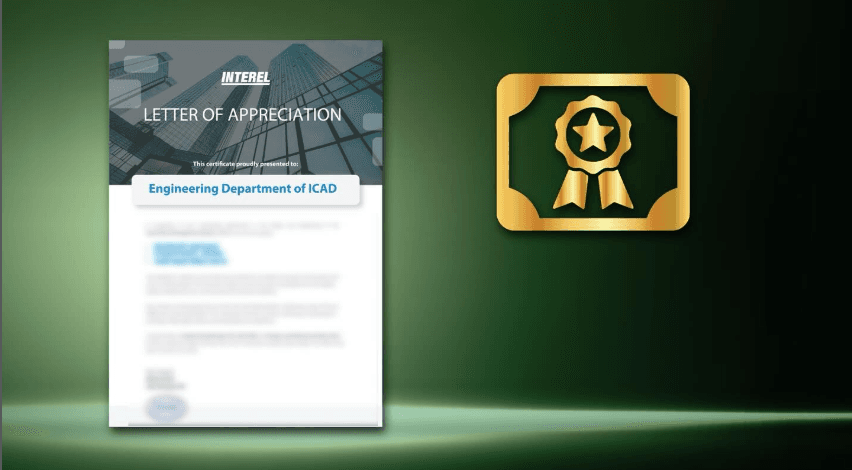 ICAD Receives Prestigious Appreciation Letter from Interel